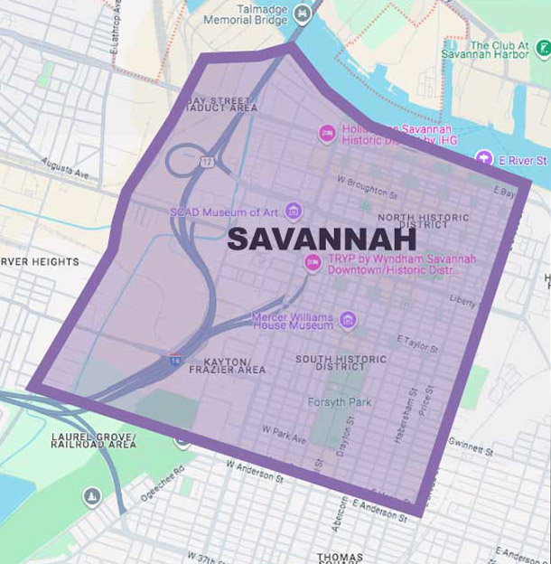 savannah-location-map